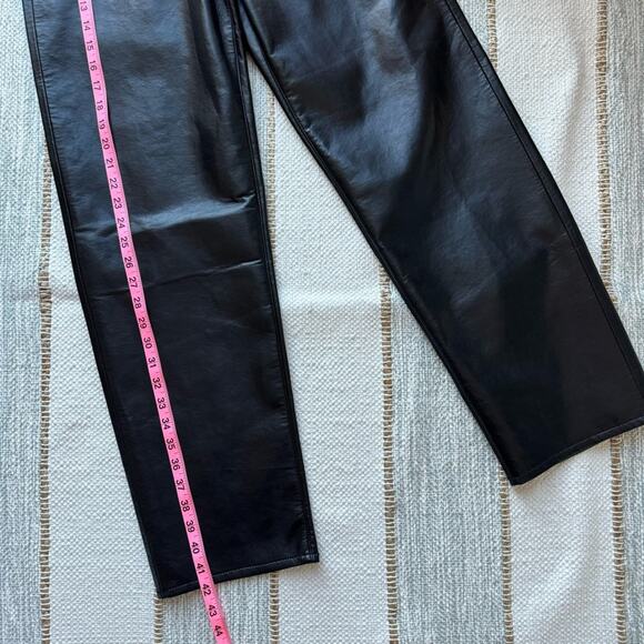 Agolde Recycled Leather Broken Waistband Straight Leg Pants in Detox Women’s 24 - Picture 3 of 10